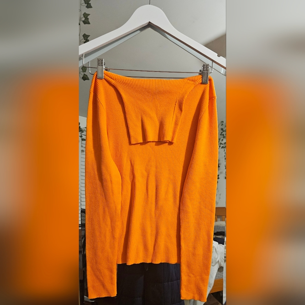 H&M Bright Orange Ribbed Tutrernick